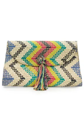 Woven Chevron Print Clutch